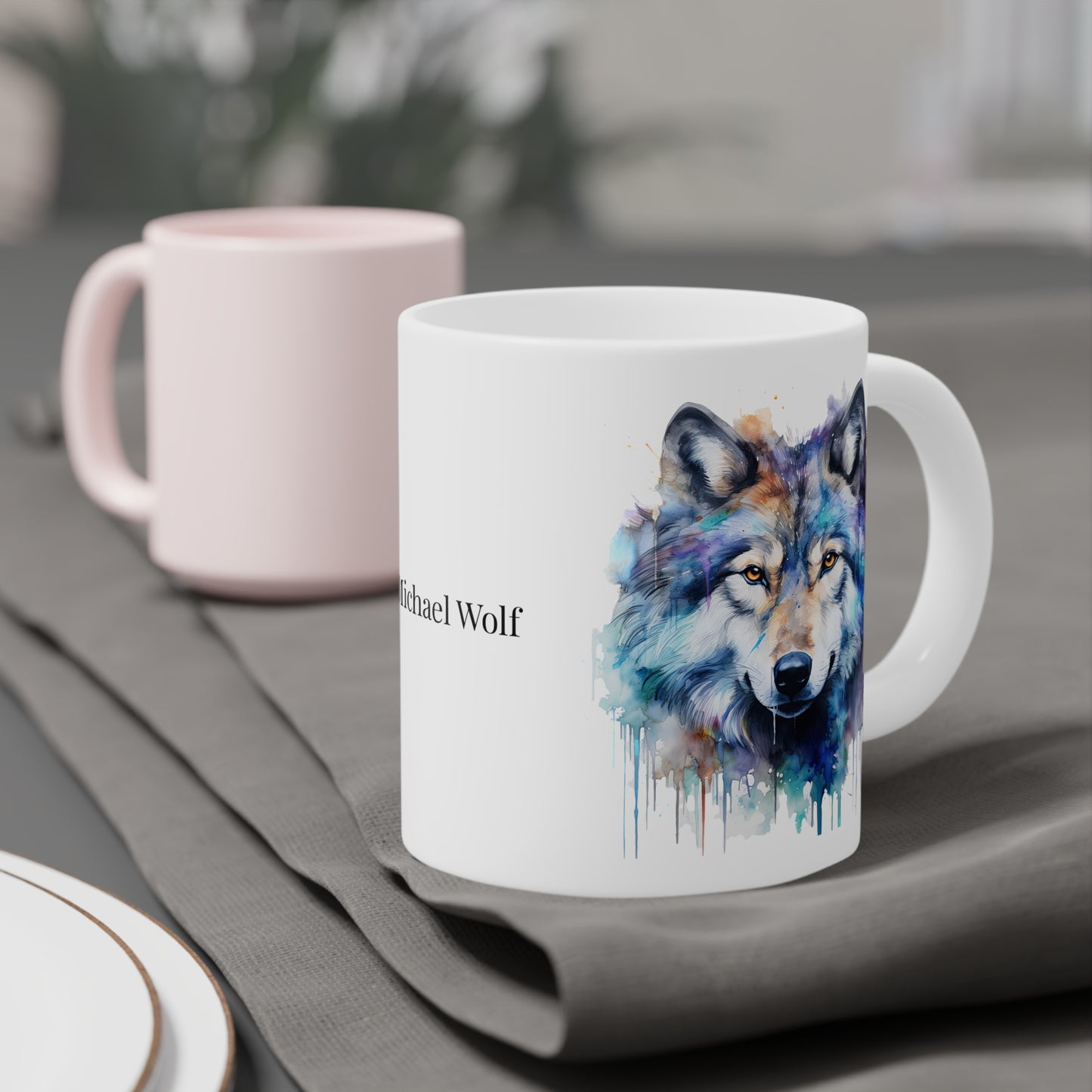 Wolf: Personalize It! - Your Name, Your Font | Ceramic Mug (Small/Medium/Large)