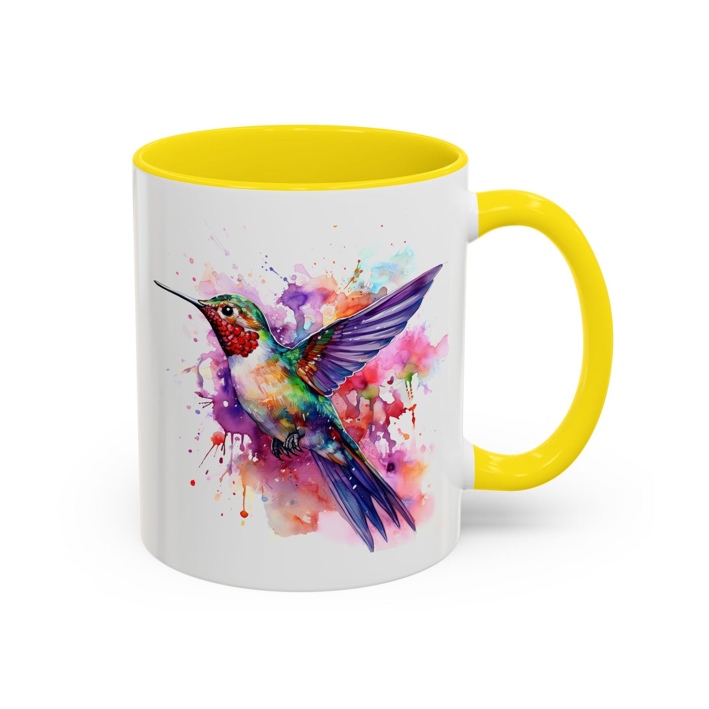 Hummingbird · Personalize It! With Your Name | Accent Mug (Small/Medium) (Black, Light Blue, Navy, Orange, Pink, Purple, Red, Yellow)