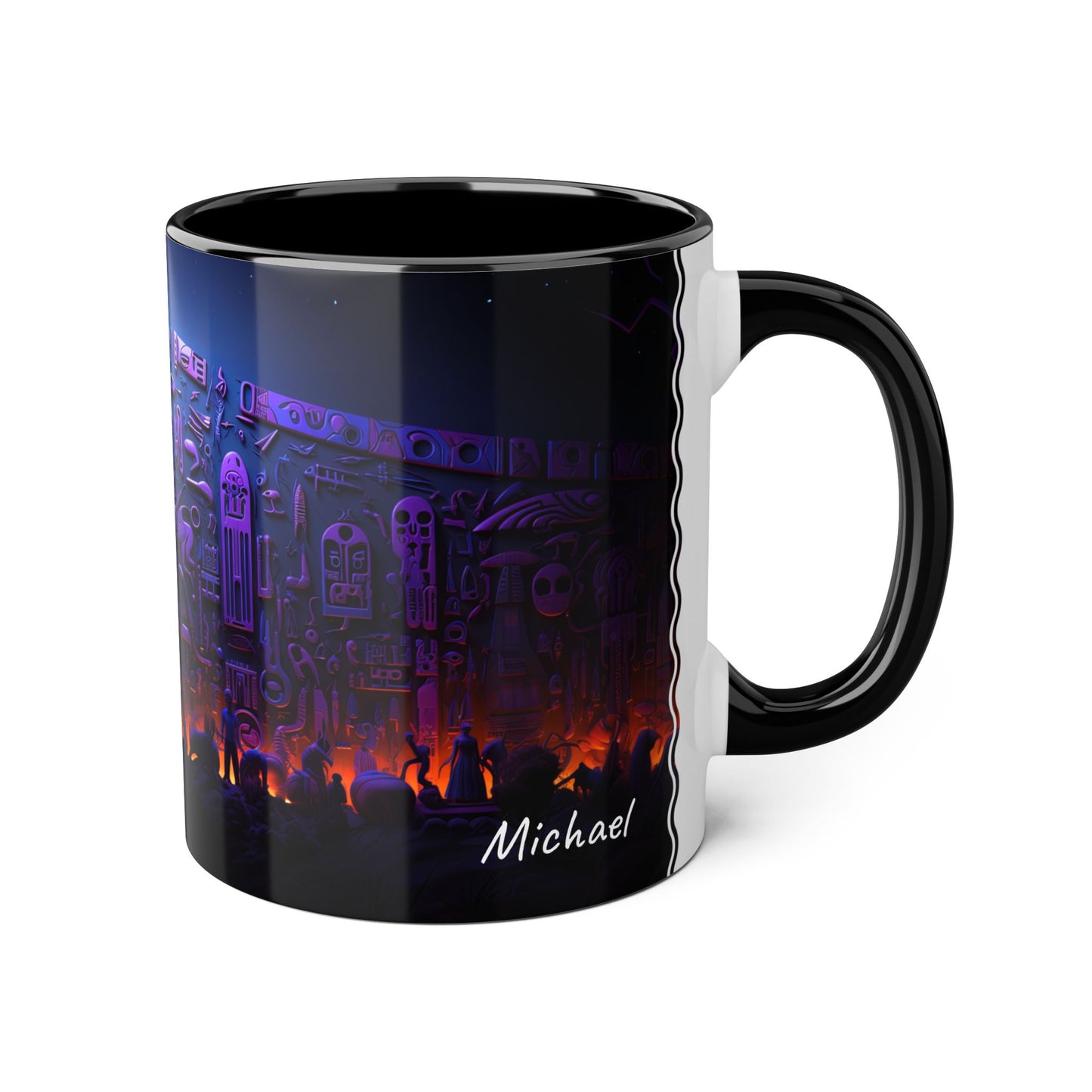 Midnight Civilization · Personalize It! Your Name and Font | Accent Mug (Small) (Black/Blue).