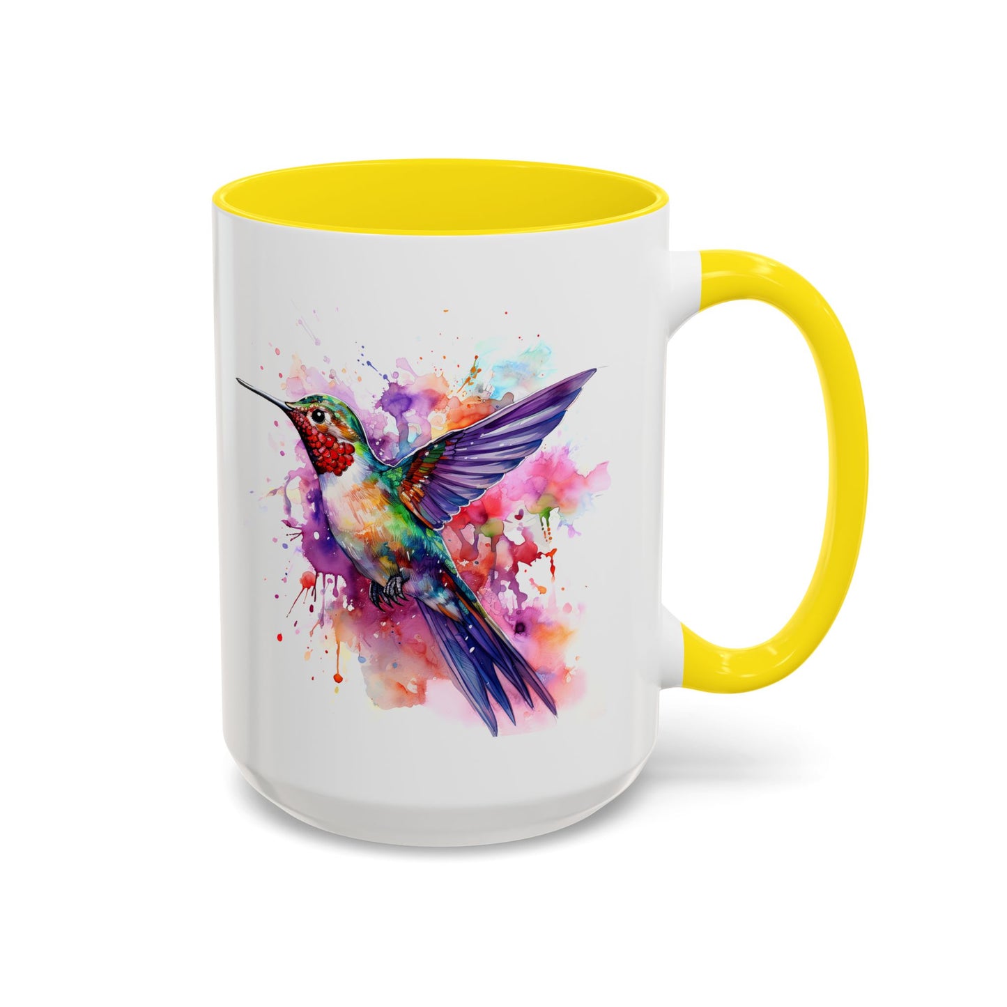 Hummingbird · Personalize It! With Your Name | Accent Mug (Small/Medium) (Black, Light Blue, Navy, Orange, Pink, Purple, Red, Yellow)