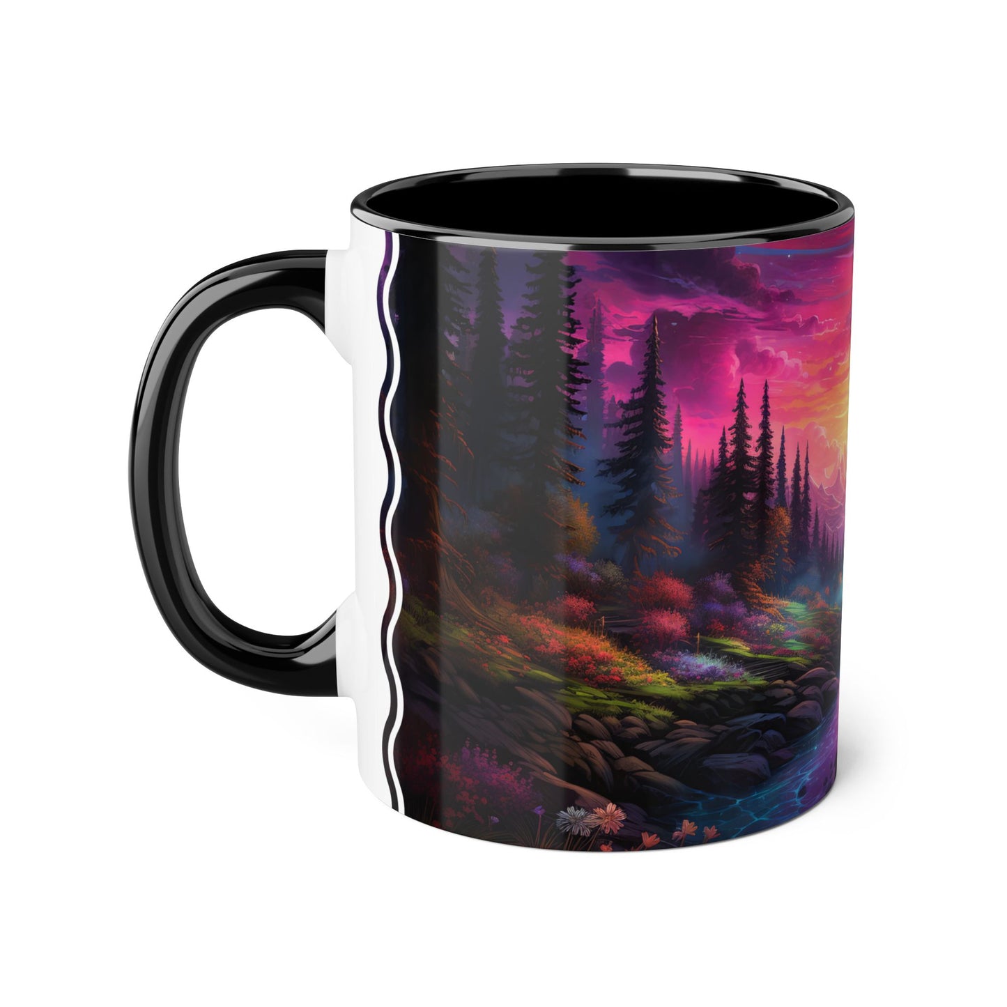 Ethereal Twilight Valley: Personalize It! Your Name, Your Font | Accent Mug (Small) (Black/Blue/Red)