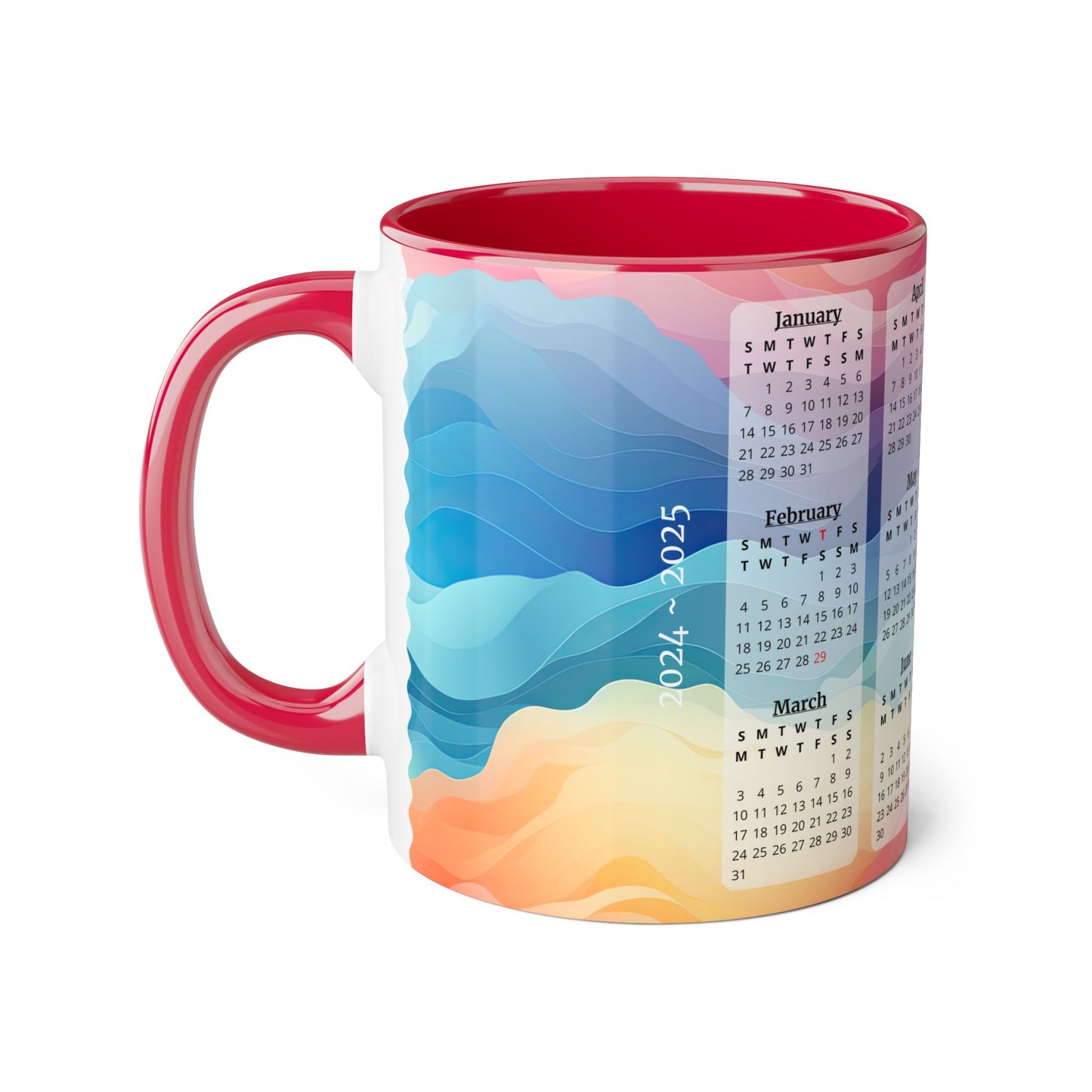 Colors of the Wind, 2 Year Calendar 2024 to 2025, Accent Mug (Small) (Pink/Red)