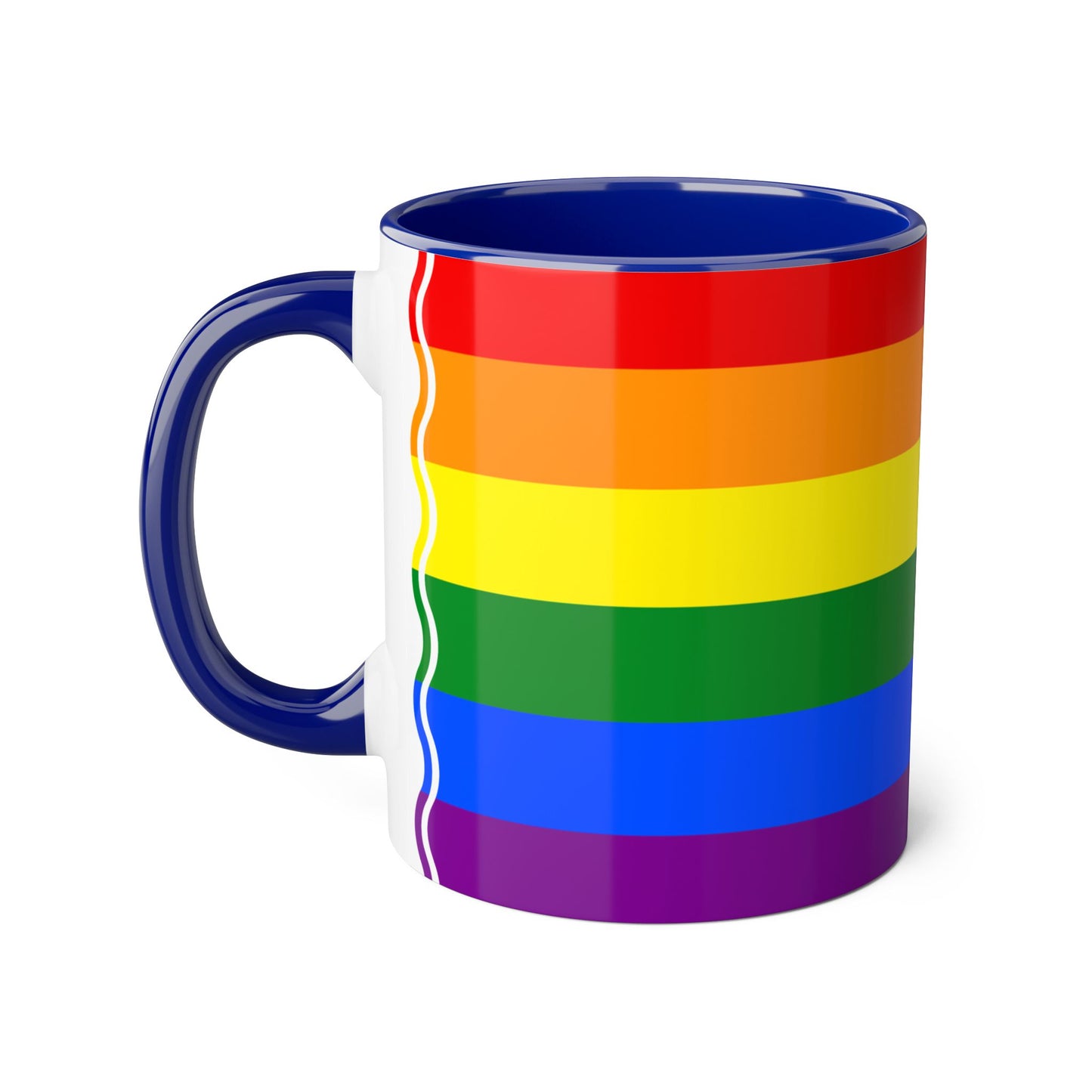 Rainbow Flag Colors | Accent Mug (Small) (Blue/Light Green/Red/Yellow).