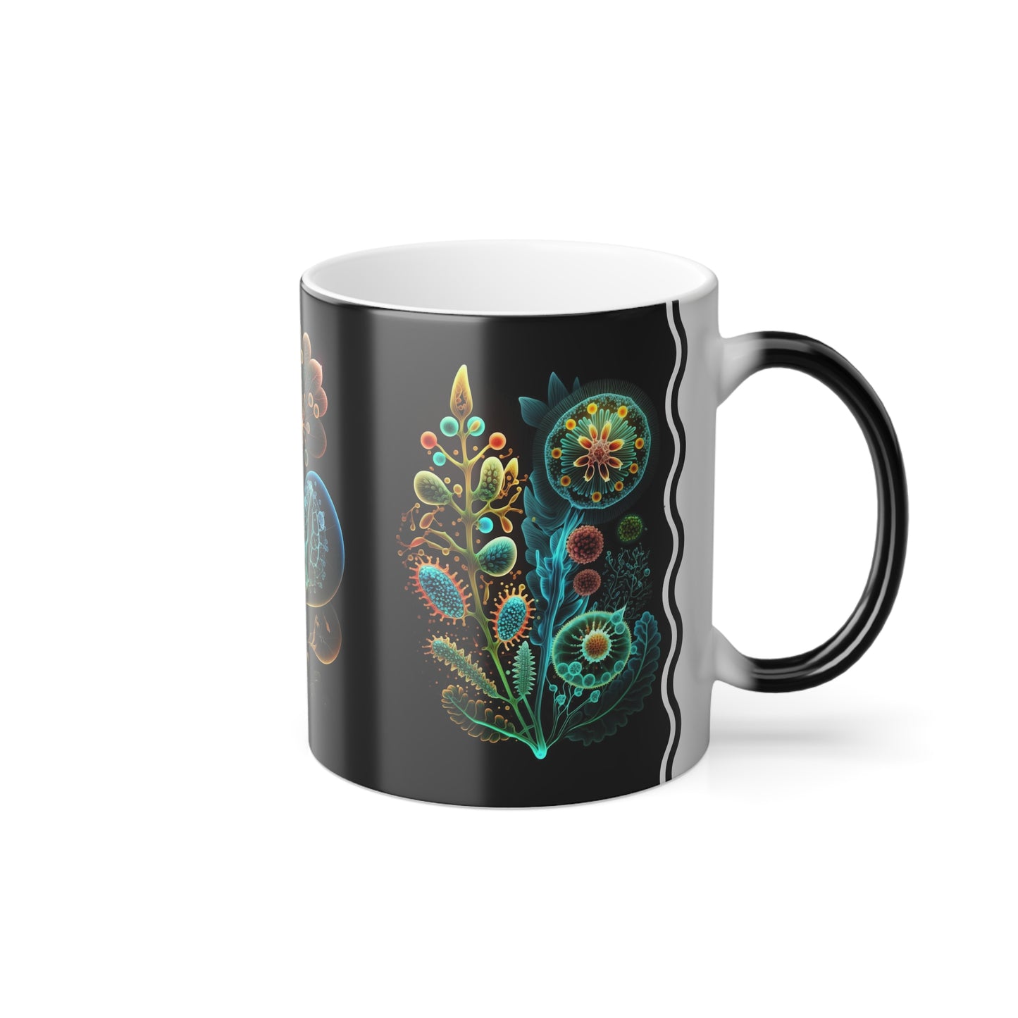 Neon Floral Amoeba 1 2 & 3, Magic Mug (Small)