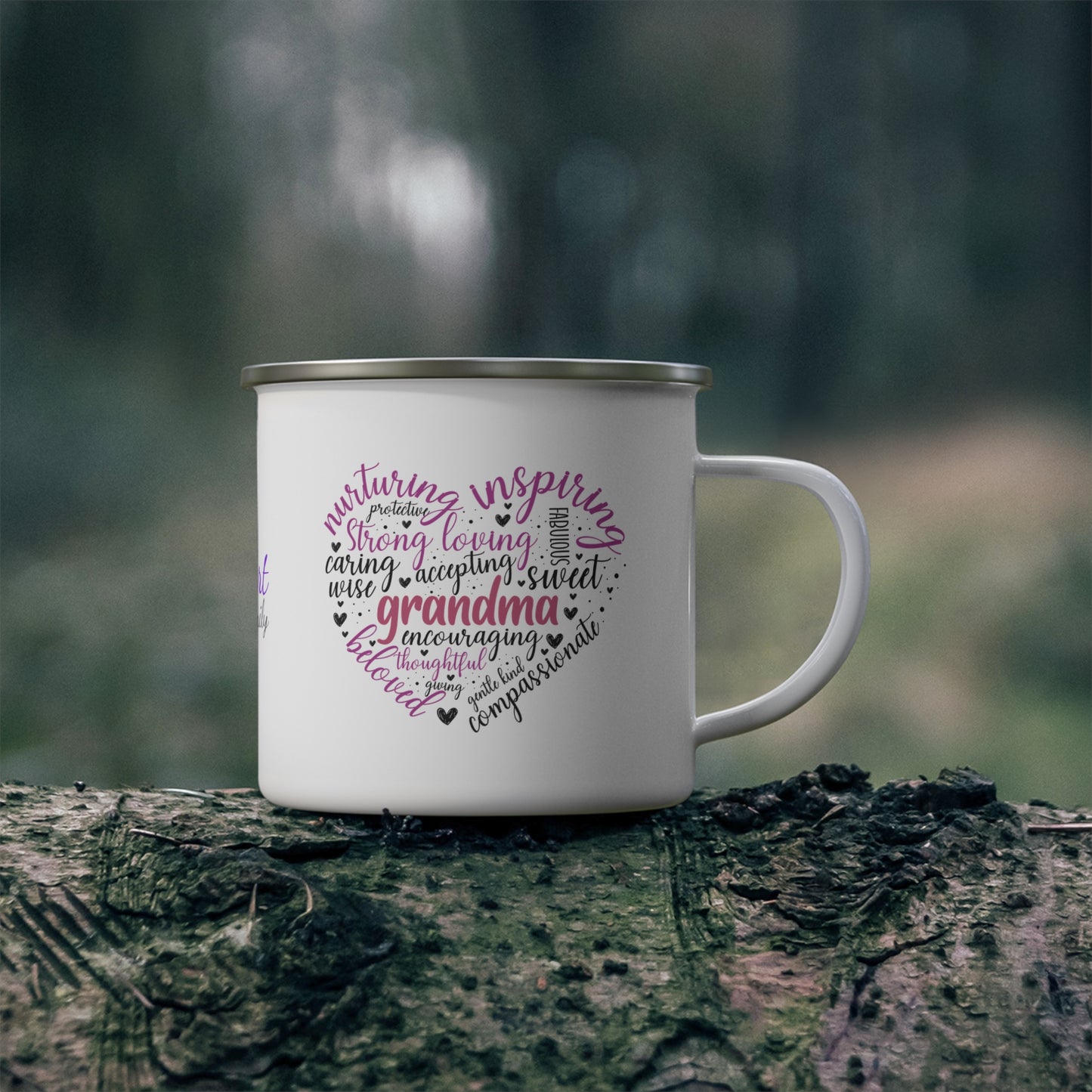 Grandma's Heart of Love | Enamel Camping Mug