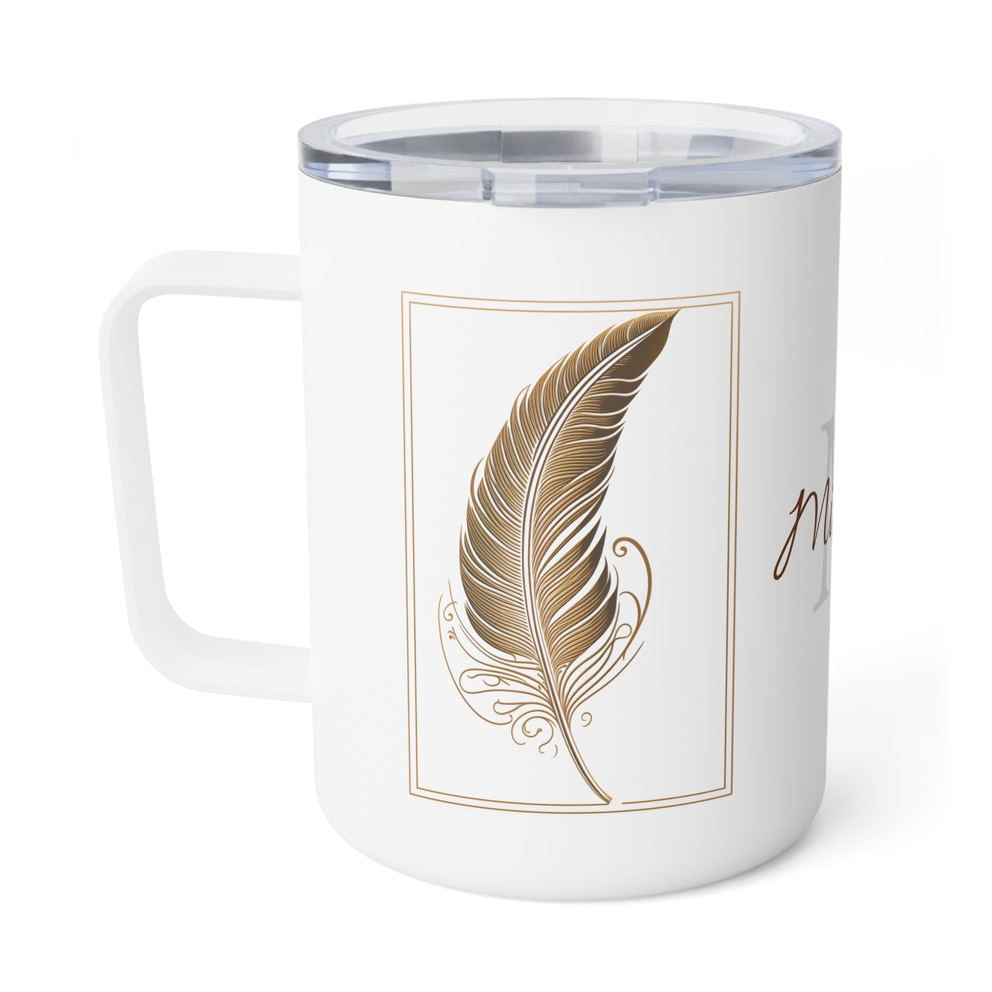 Golden Feather · Personalize It! Your Name | Insulated Coffee Mug