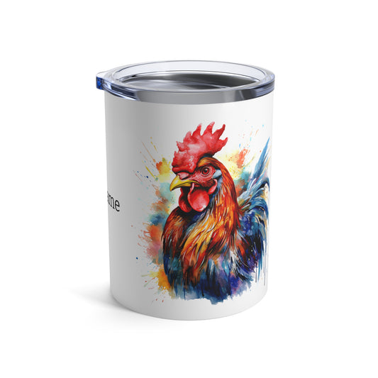 Majestic Rooster: Personalize It! Your Name and Font | Small Tumbler 🇺🇸🇨🇦