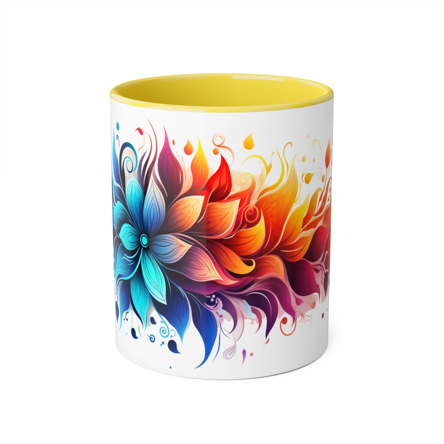 Vibrant Bloom Spectrum | Accent Mug (Small) (Black/Blue/Light Green/Pink/Red/Yellow).