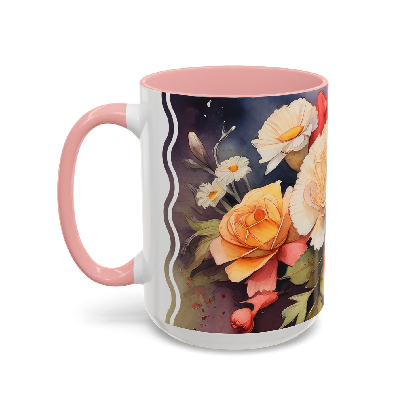 Carnation Cascade | Accent Mug (Medium) (Pink/Red)