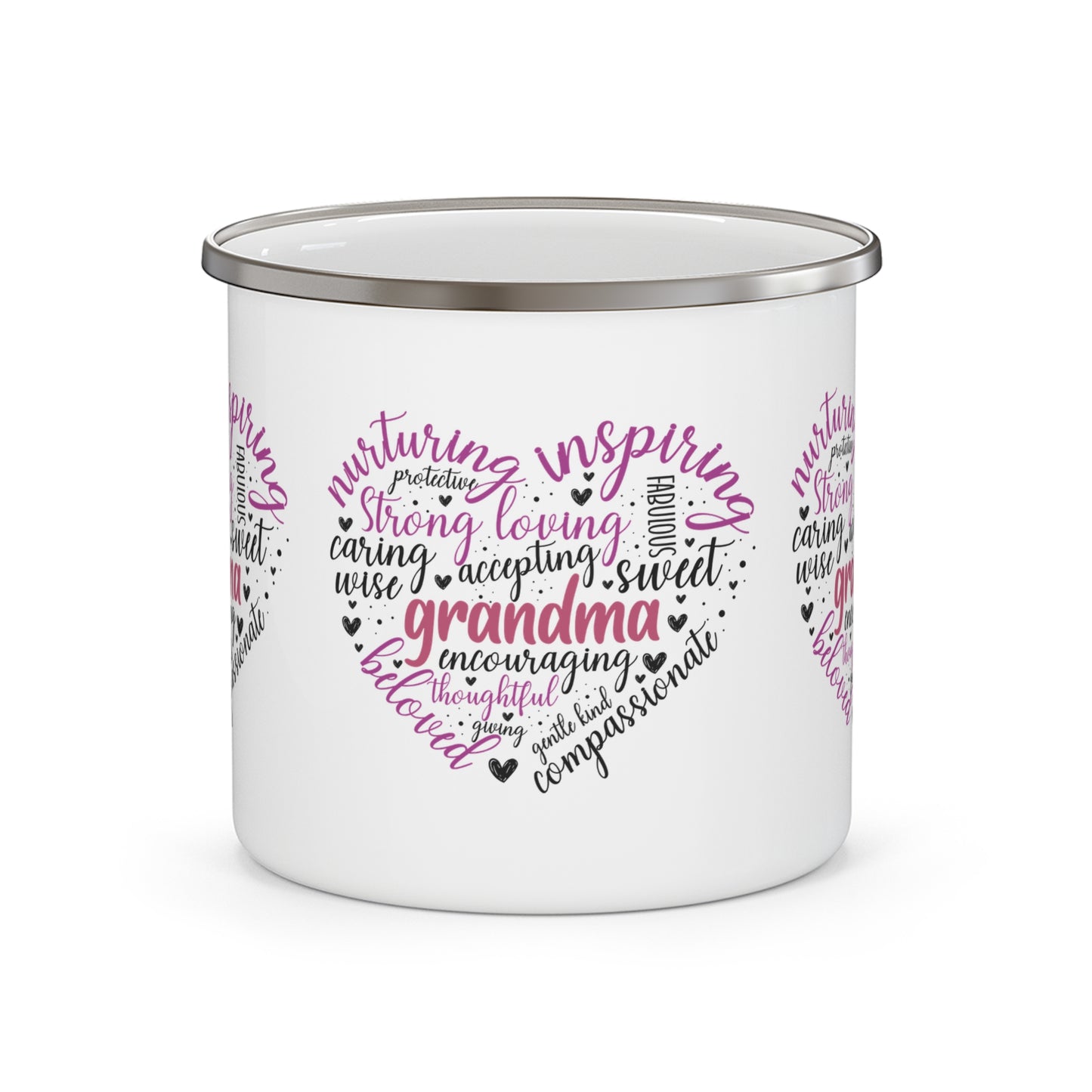 Grandma's Heart of Love | Enamel Camping Mug