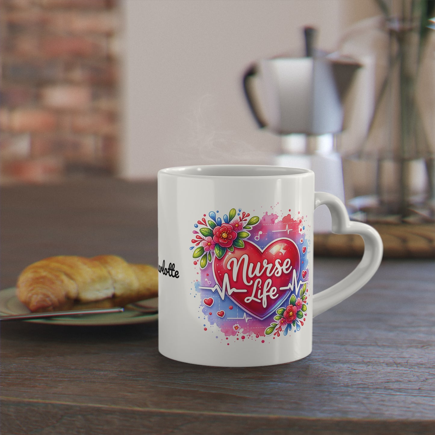 Nurse Life: Personalize It! Your Name | Heart-Shaped Mug