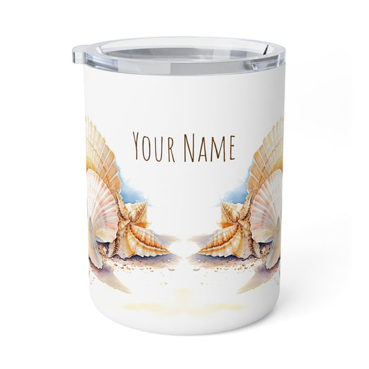 Seashells, Personalize It! Your Name Your Font, Insulated Coffee Mug