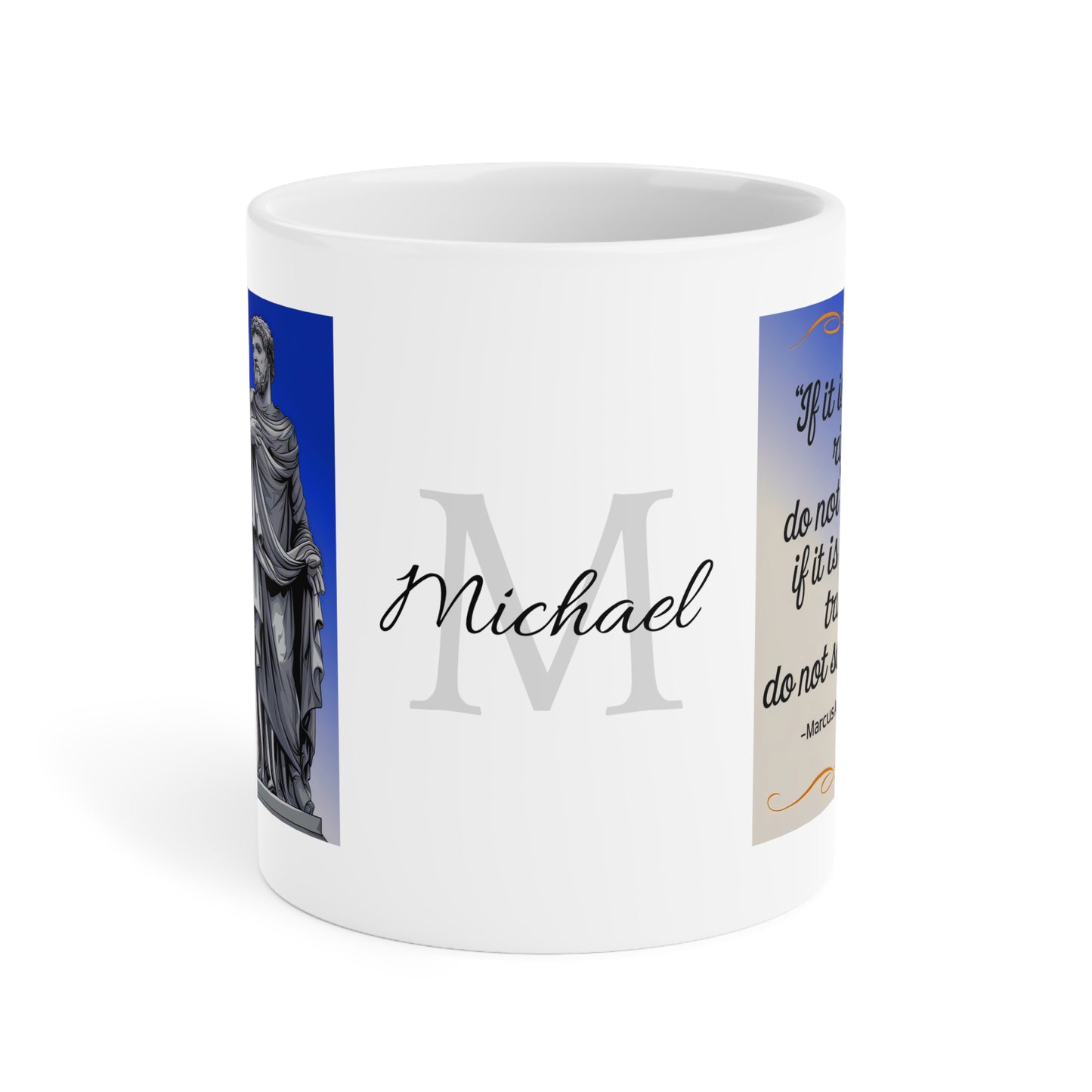 Stoicism Right and True: Personalize It! Your Name | Ceramic Mug (Large)