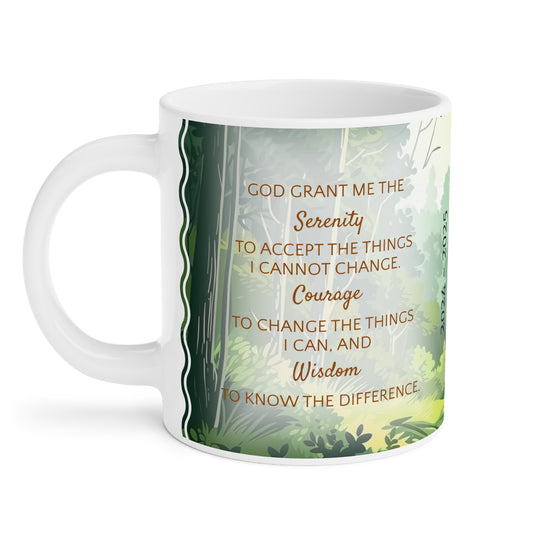 Serenity Forest Wisdom: 2-Year Calendar 2024 to 2025 | Ceramic Mug (Large)