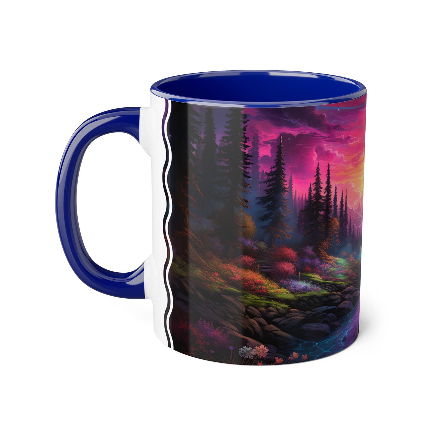 Ethereal Twilight Valley · Personalize It! Your Name and Font | Accent Mug (Small) (Black/Blue/Red).