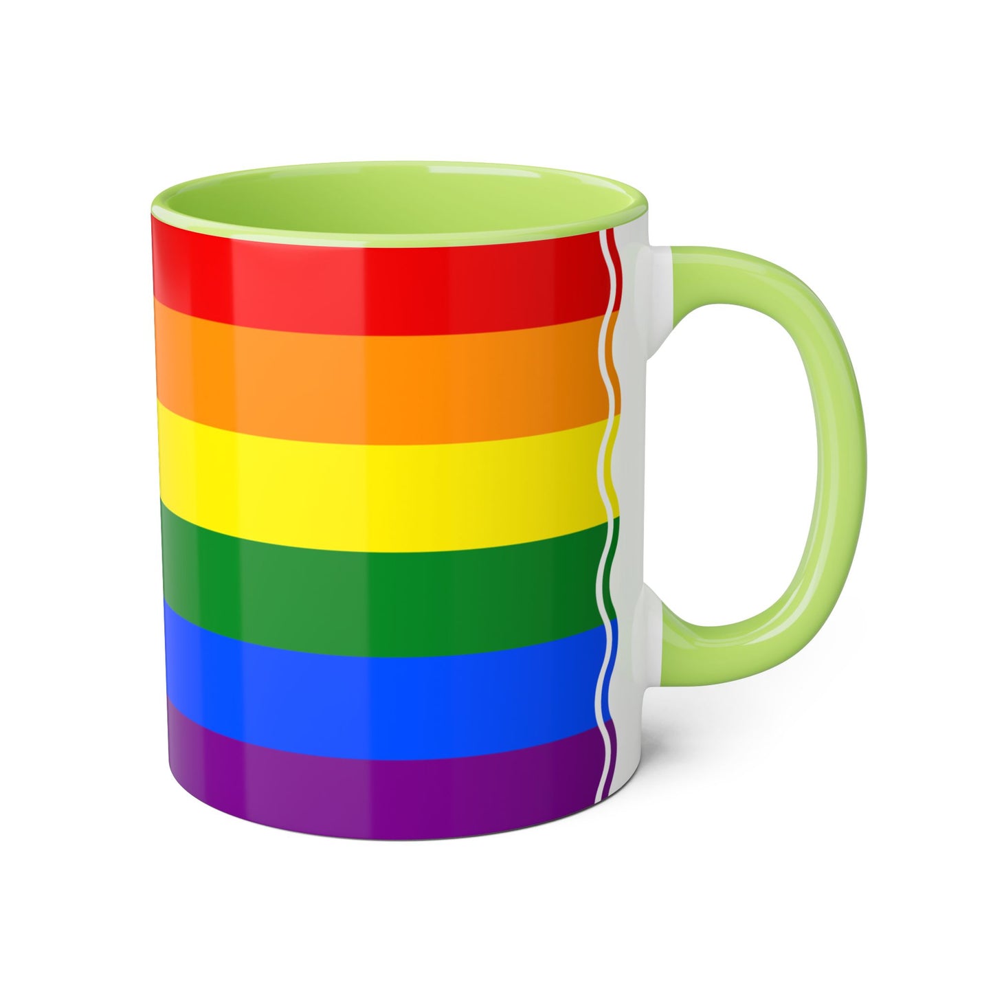 Rainbow Flag Colors | Accent Mug (Small) (Blue/Light Green/Red/Yellow).