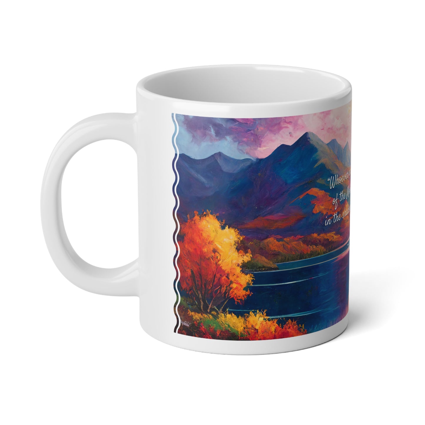 Autumn Lake · Psalm 91 | Ceramic Mug (Large)