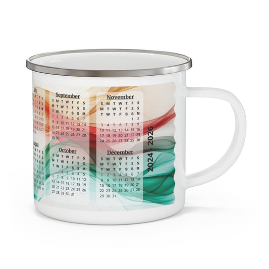 Seta Italiana · Calendar Mugs: 3-Year Calendar 2024 to 2026 | Enamel Camping Mug