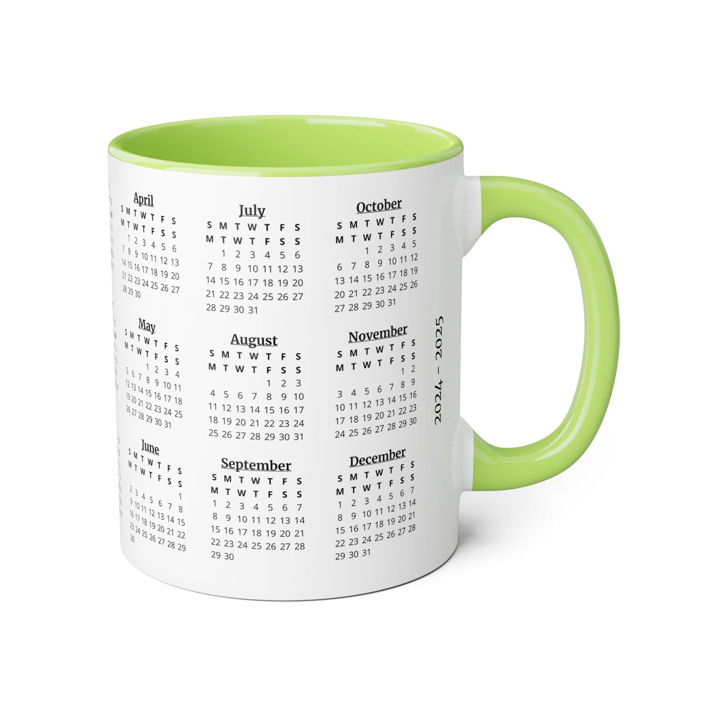 God Says You Are (Flowers), 2 Year Calendar 2024 to 2025, Accent Mug (Small) (Black/Blue/Light Green/Pink/Red/Yellow)