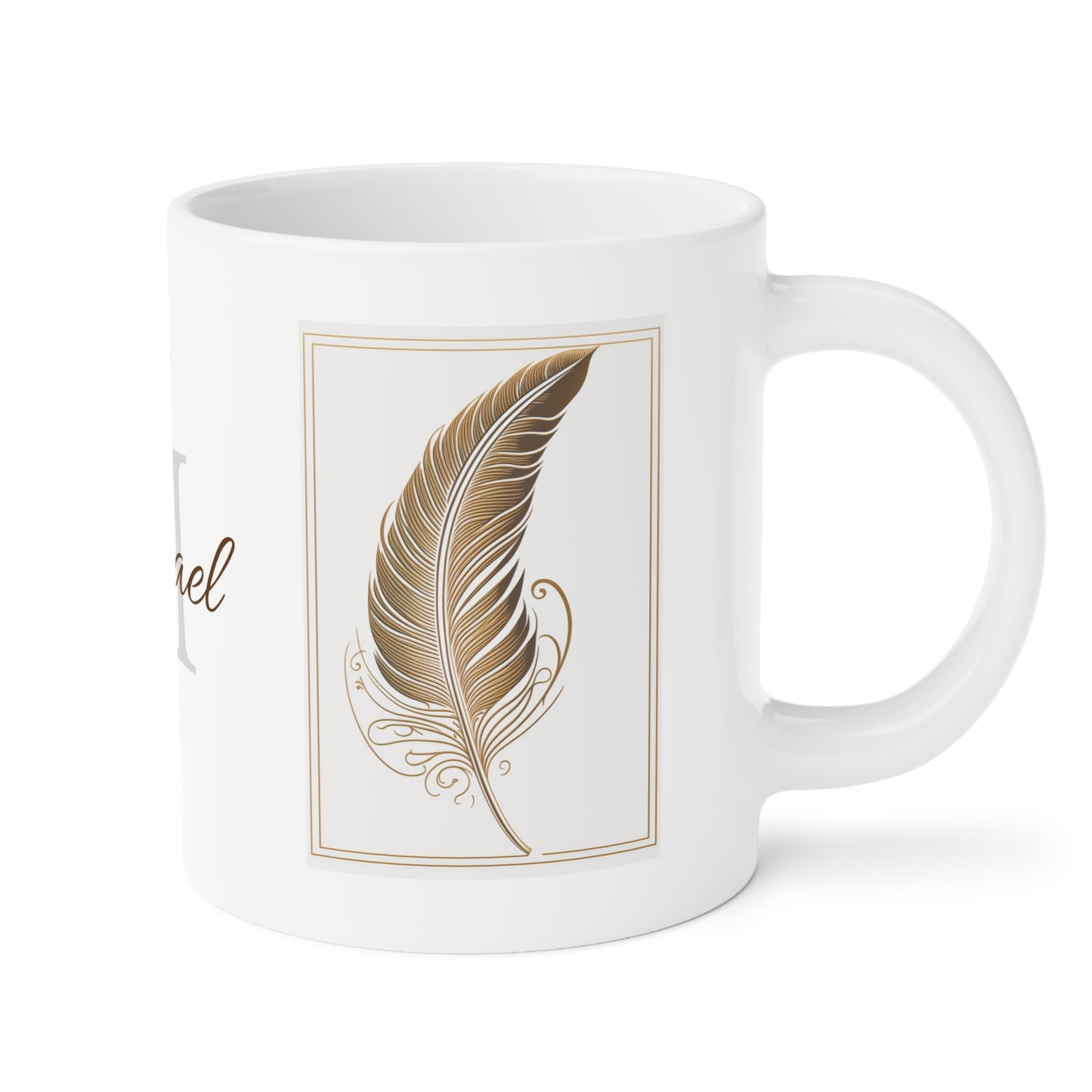 Golden Feather: Personalize It! Your Name | Ceramic Mug (Small/Medium/Large)