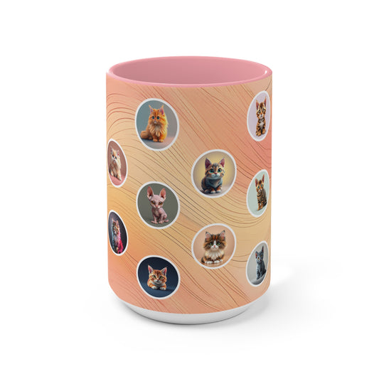 Catmosphere en Pêche: Personalize It! Your Name | Accent Mugs (Medium) (Pink)