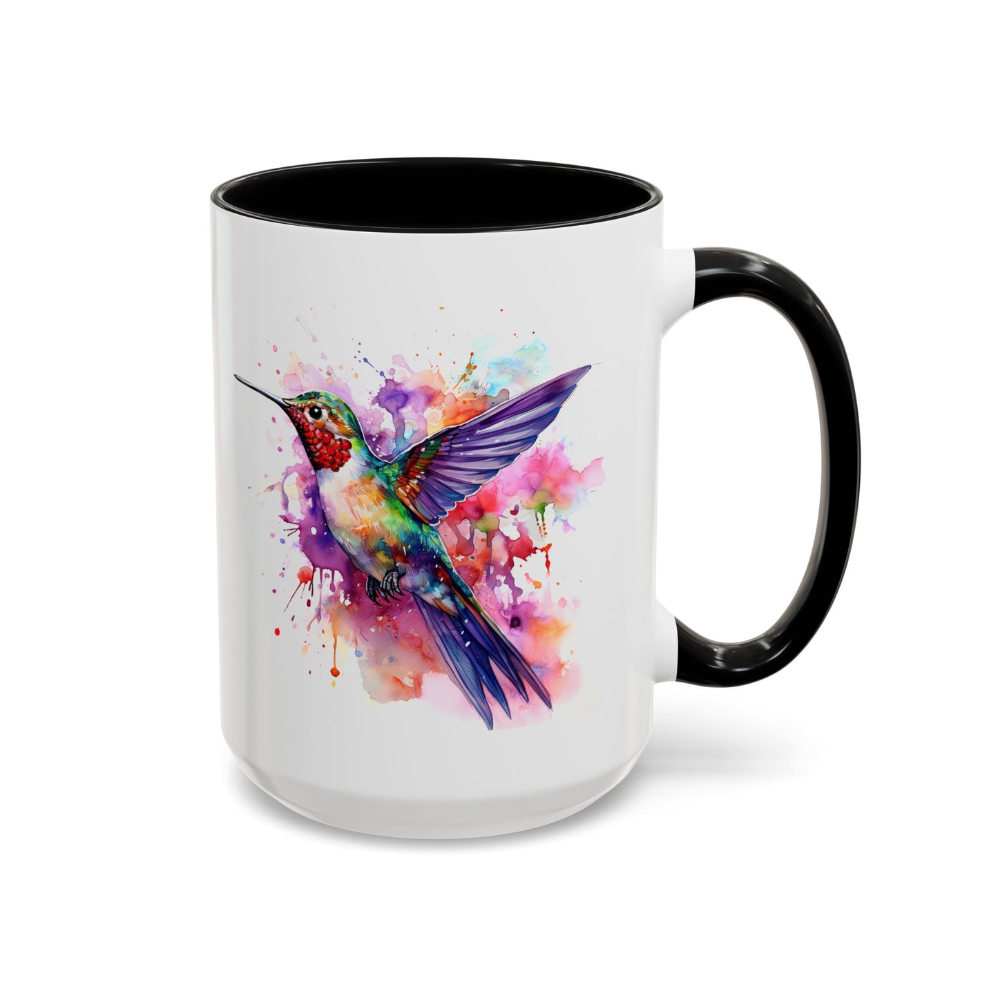 Hummingbird · Personalize It! With Your Name | Accent Mug (Small/Medium) (Black, Light Blue, Navy, Orange, Pink, Purple, Red, Yellow)