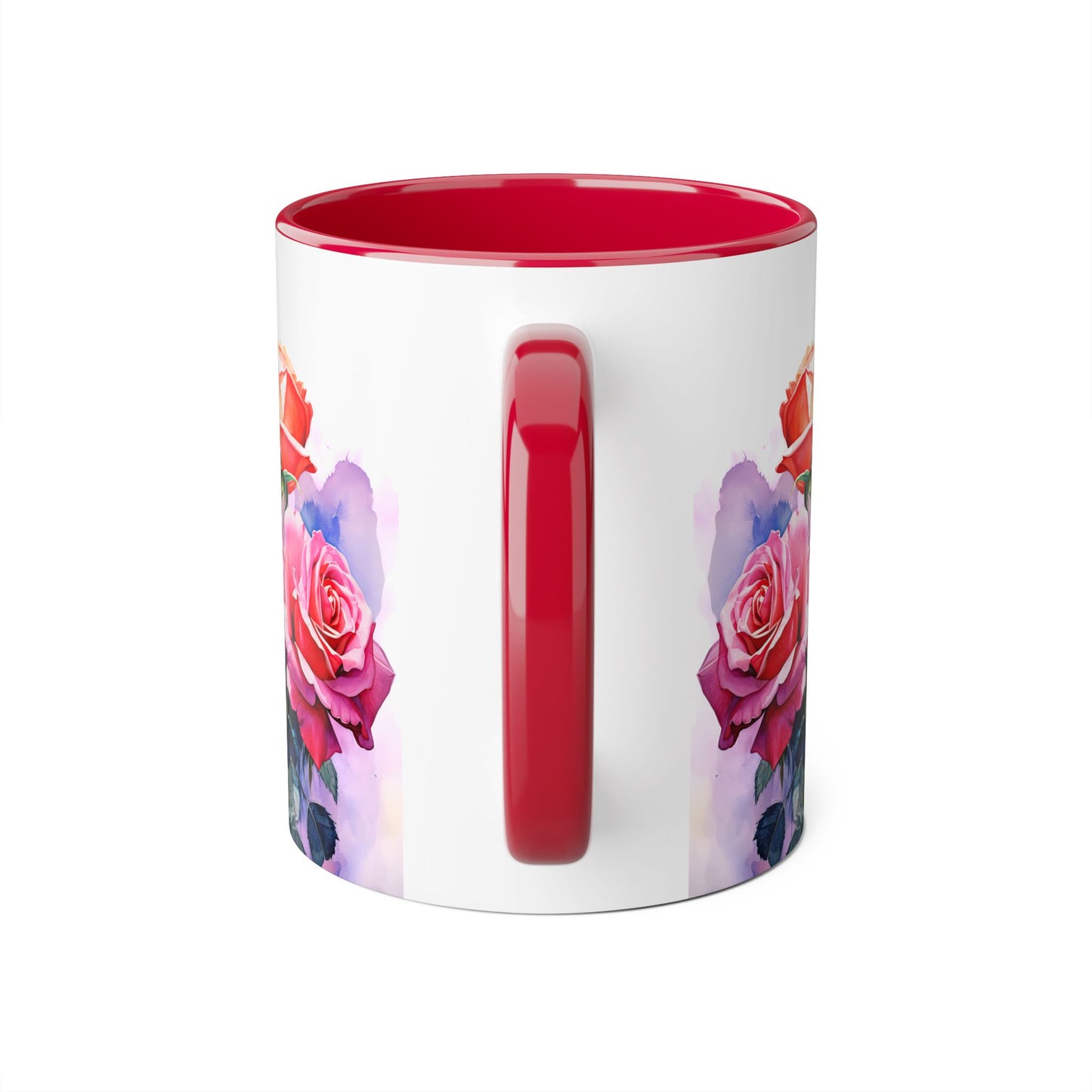 Roses Pink and Yellow · Personalize It! Your Name, Font and Color | Accent Mug (Small) (Light Green/Pink/Red/Yellow).