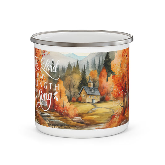 Autumn Passage - The Lord Is My Strength | Enamel Camping Mug