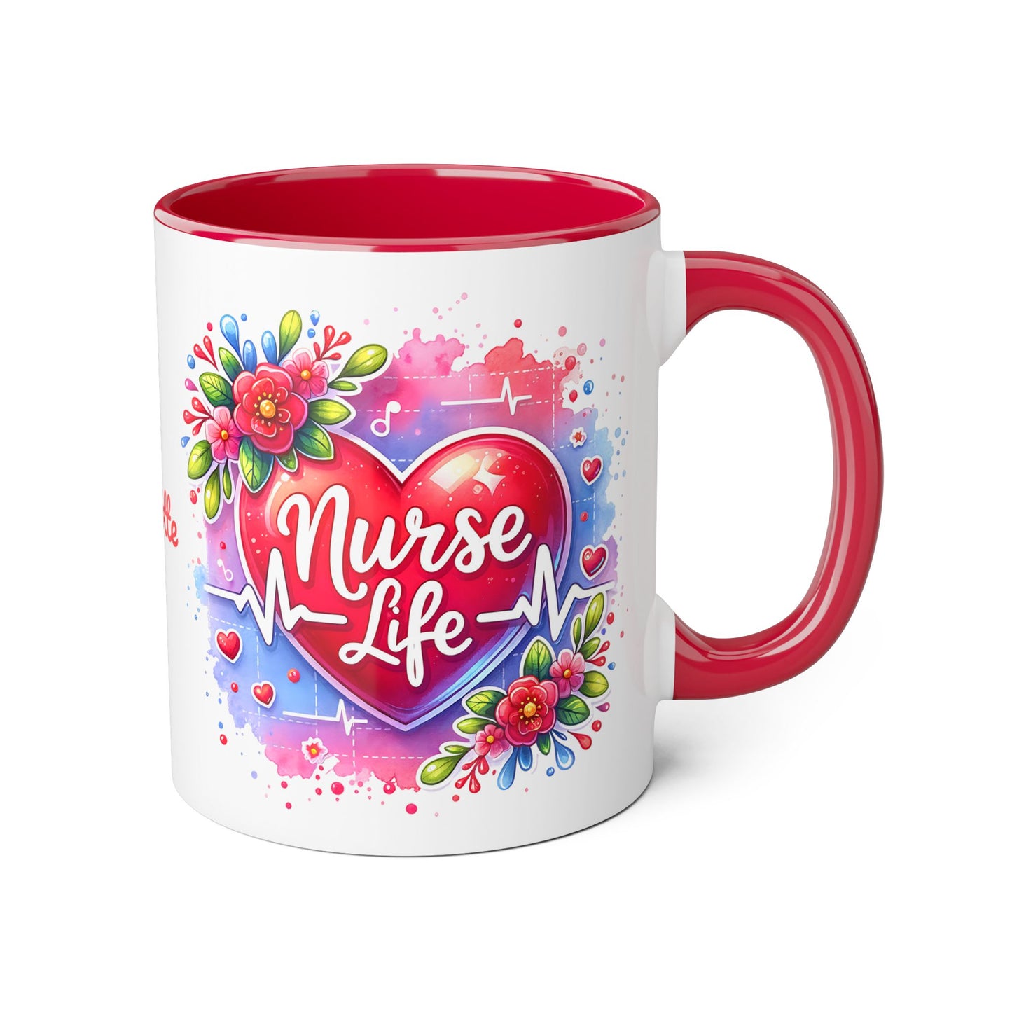 Nurse Life: Personalize It! Your Name | Accent Mug (Small) (Black/Blue/Light Green/Pink/Red/Yellow)