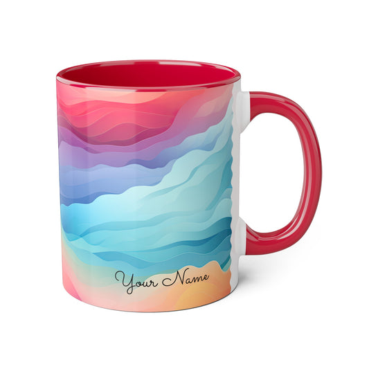 Colors of the Wind, Personalize It! Your Name, Accent Mug (Small) (Pink/Red)