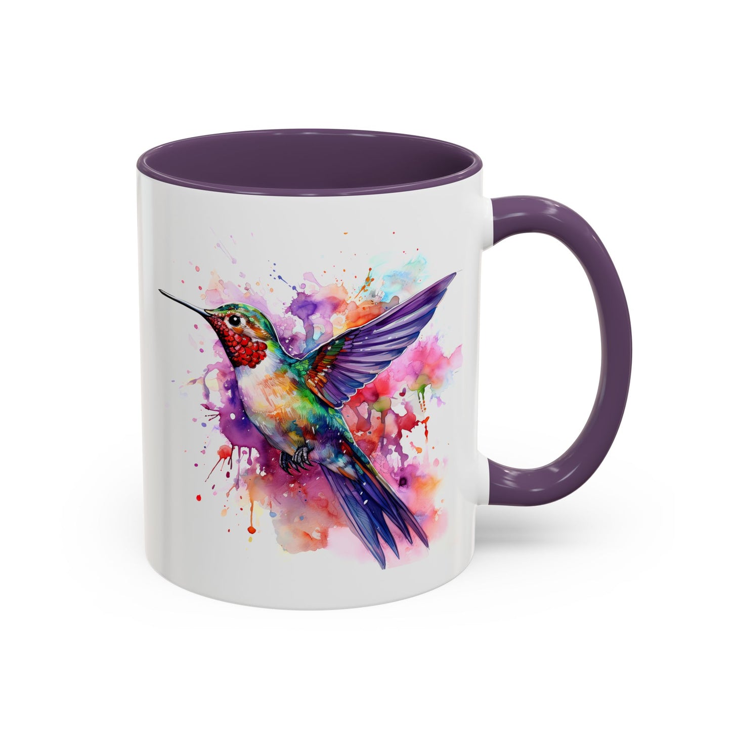 Hummingbird · Personalize It! With Your Name | Accent Mug (Small/Medium) (Black, Light Blue, Navy, Orange, Pink, Purple, Red, Yellow)