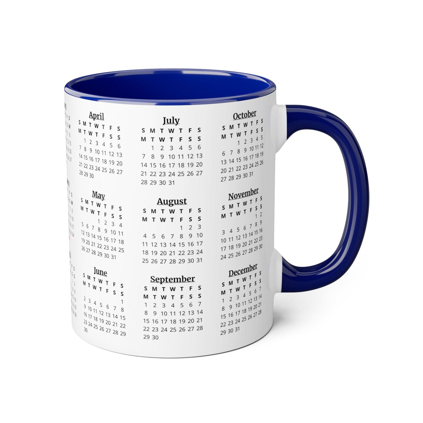 God Says You Are Flowers · Calendar Mugs: 2-Year Calendar 2024 to 2025 | Accent Mug (Small) (Black/Blue/Light Green/Pink/Red/Yellow).