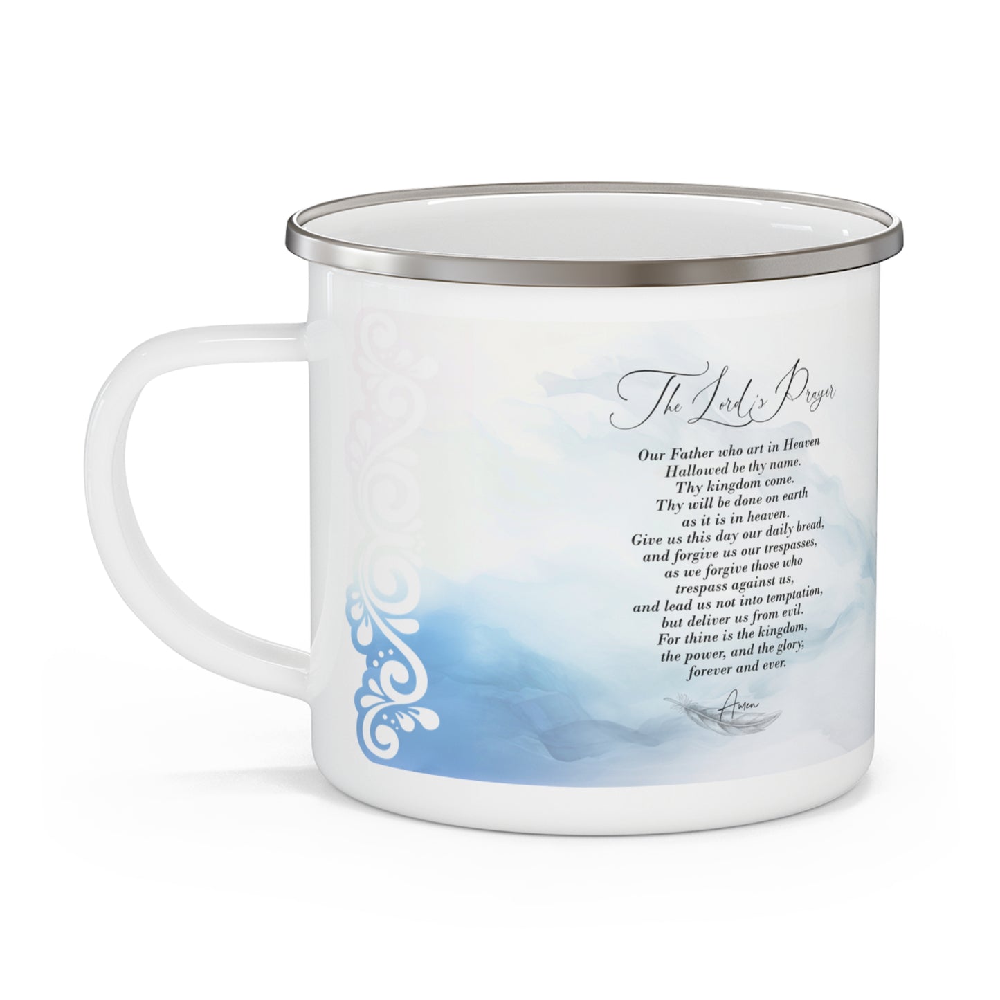 The Lord's Prayer and The Serenity Prayer, Enamel Camping Mug