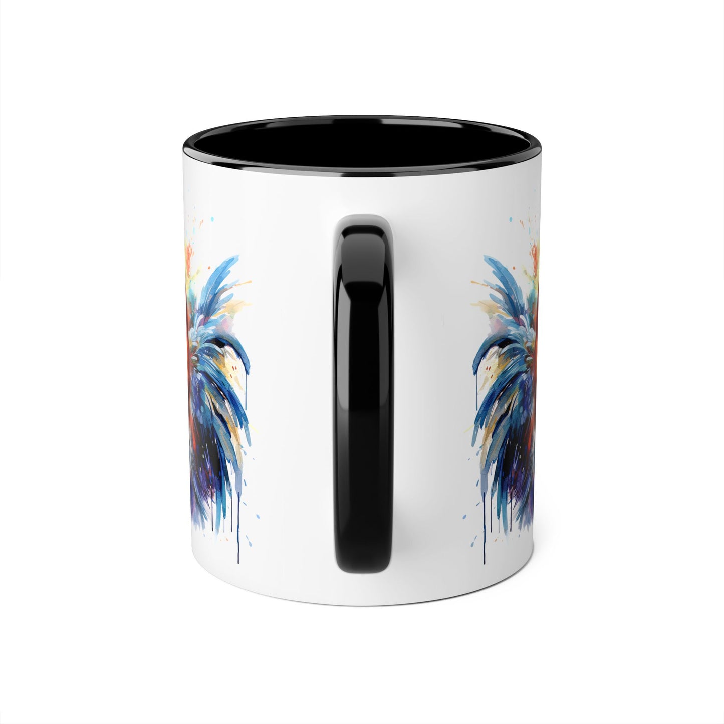 Majestic Rooster: Personalize It! Your Name and Font | Accent Mug (Small) (Black/Blue/Light Green/Pink/Red/Yellow) 🇨🇦🇺🇸