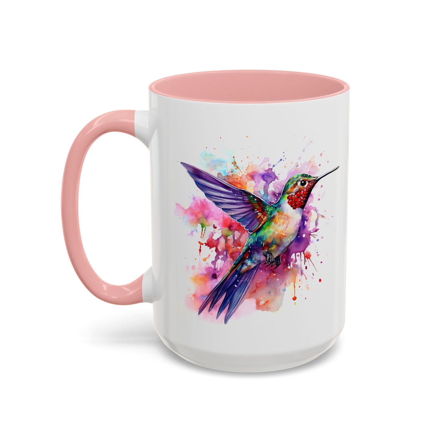 Hummingbird · Personalize It! With Your Name | Accent Mug (Small/Medium) (Black, Light Blue, Navy, Orange, Pink, Purple, Red, Yellow)