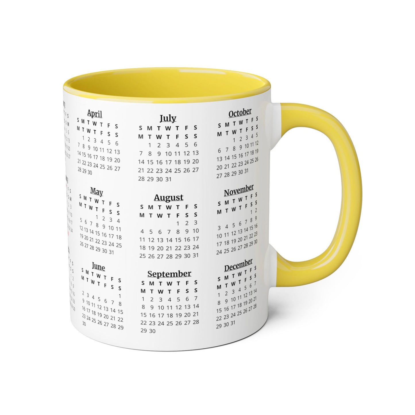 God Says You Are Flowers · Calendar Mugs: 2-Year Calendar 2024 to 2025 | Accent Mug (Small) (Black/Blue/Light Green/Pink/Red/Yellow).