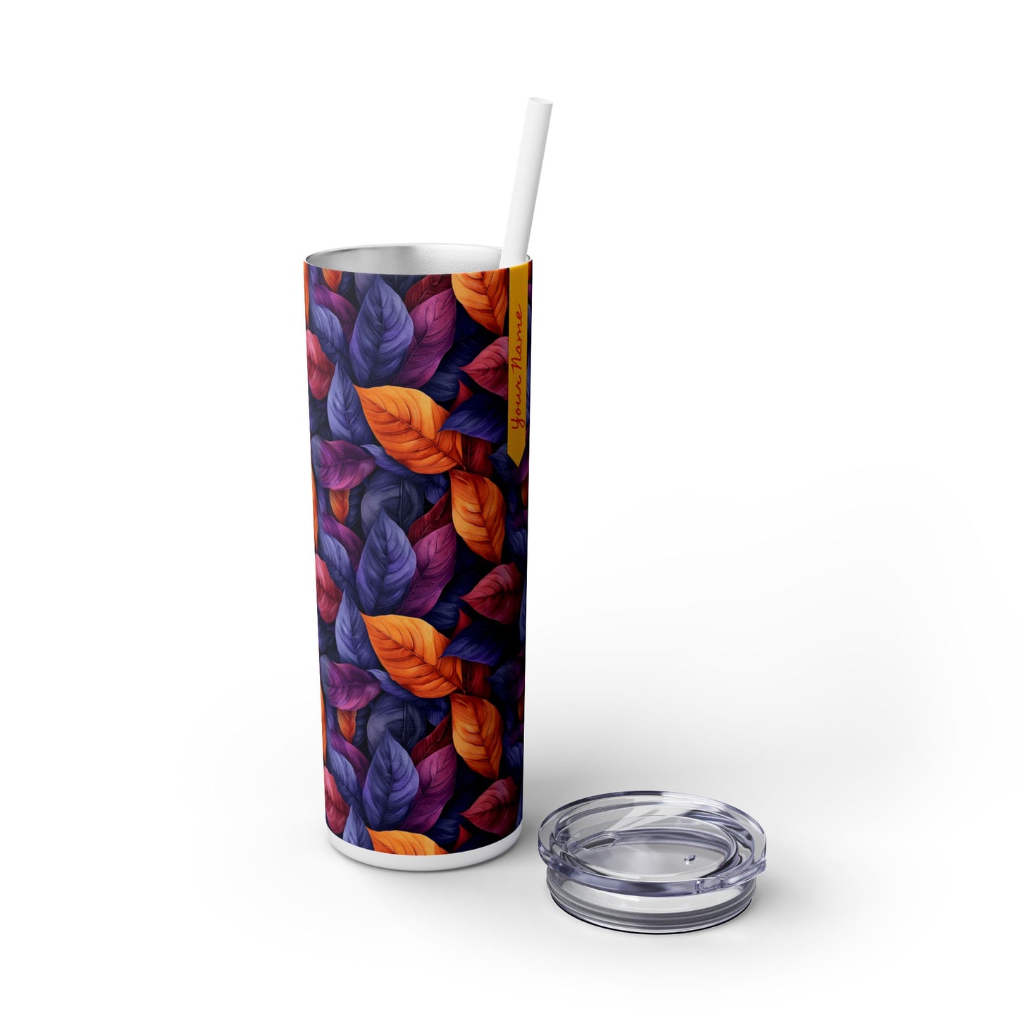 Folia Purpura: Personalize It! Your Name Your Font | Skinny Tumbler with Straw