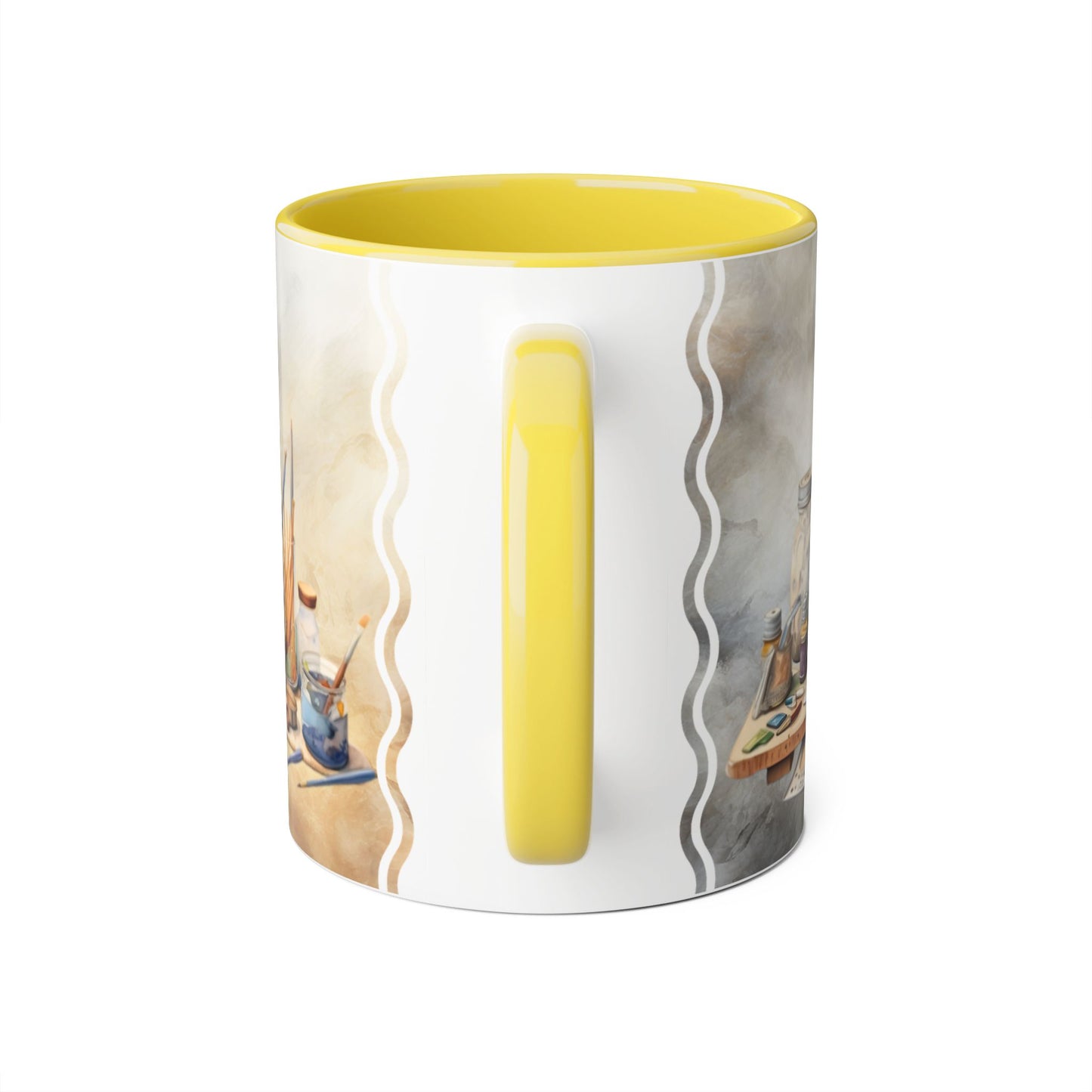 Artist's Painting Tools · Personalize It! Your Name | Accent Mug (Small) (Black/Light Green/Pink/Navy Blue/Red/Yellow).