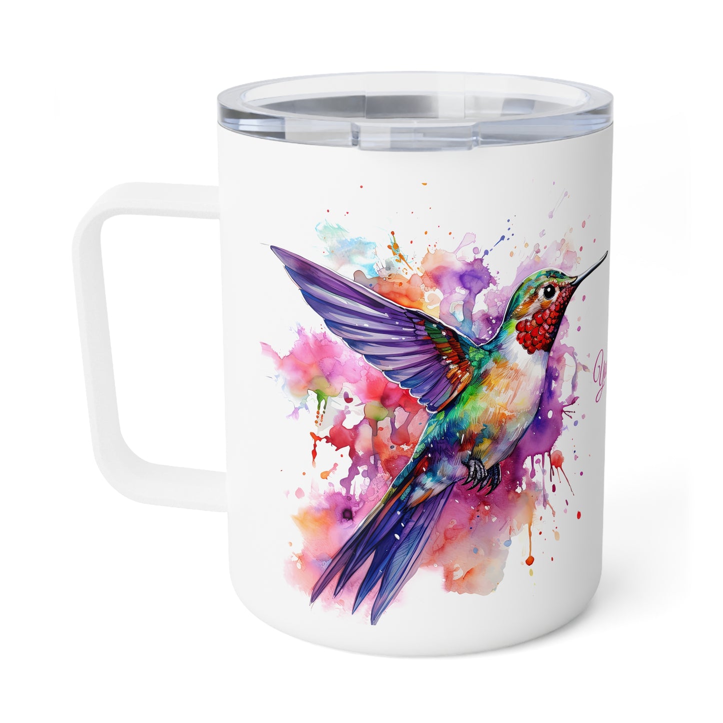 Hummingbird, Personalize It! Your Name Your Font, Insulated Coffee Mug