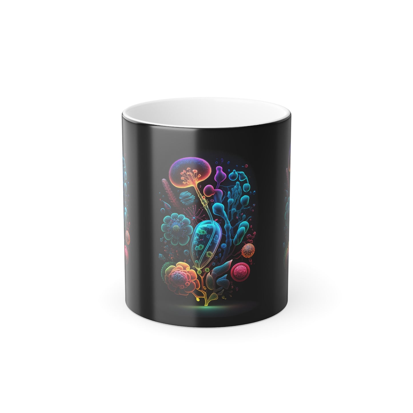 Neon Floral Amoeba 1, Magic Mug (Small)